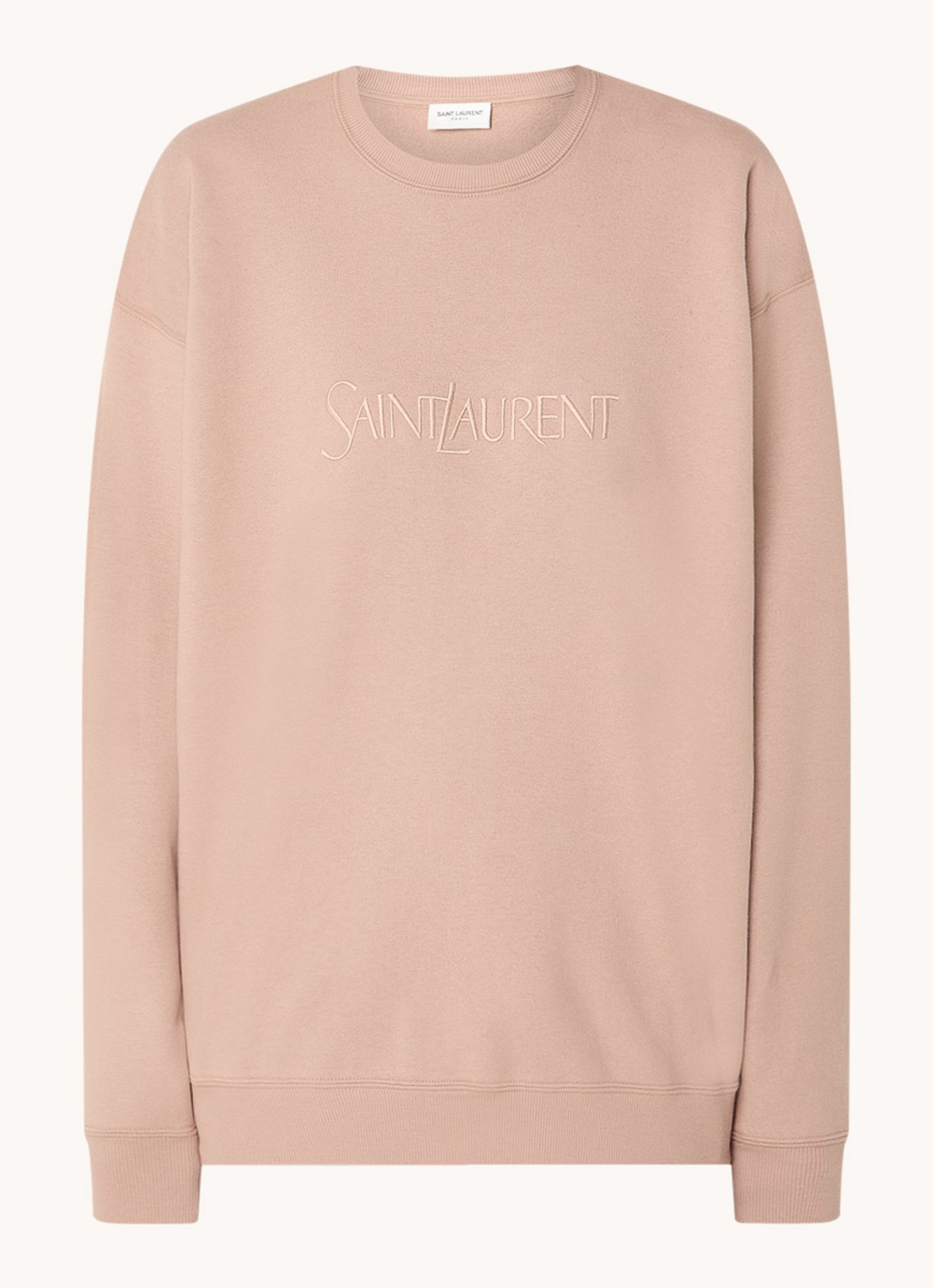 Saint Laurent Sweater met logoborduring - voorkant 3 oudroze