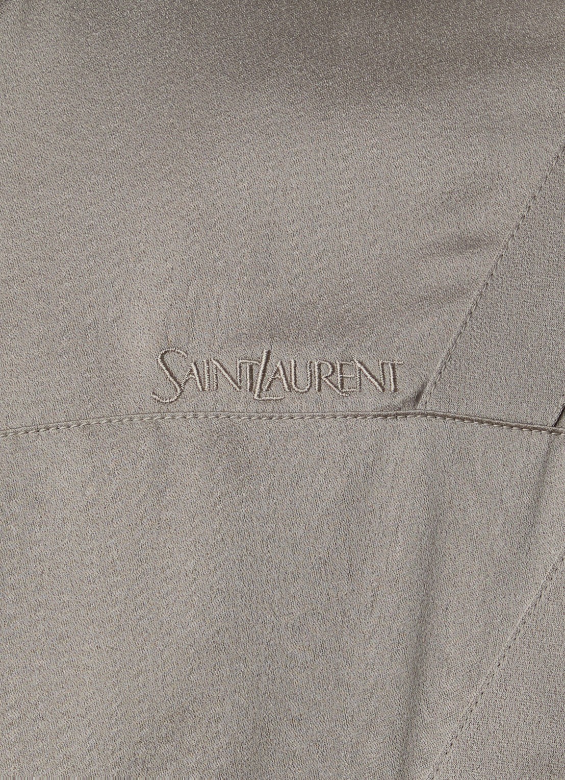 Saint Laurent Teddy bomberjack van satijn met steekzakken - detail 6 khaki