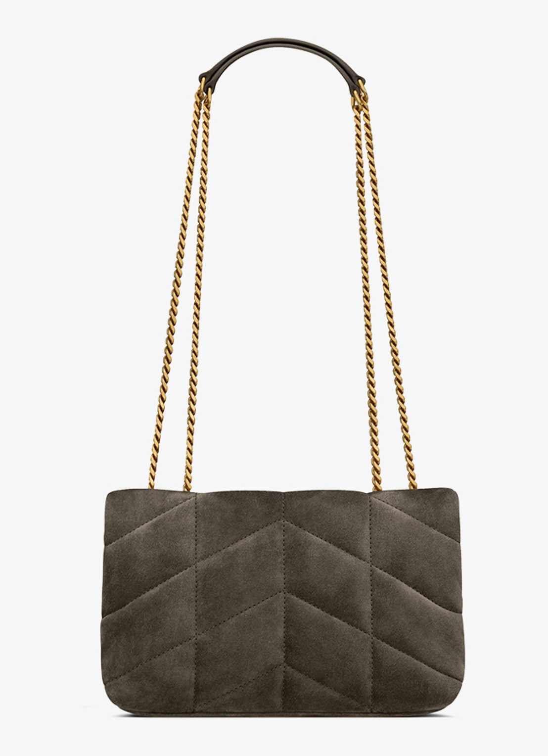 Saint Laurent Toy Puffer schoudertas van kalfssuède - achterkant 5 bronsgroen