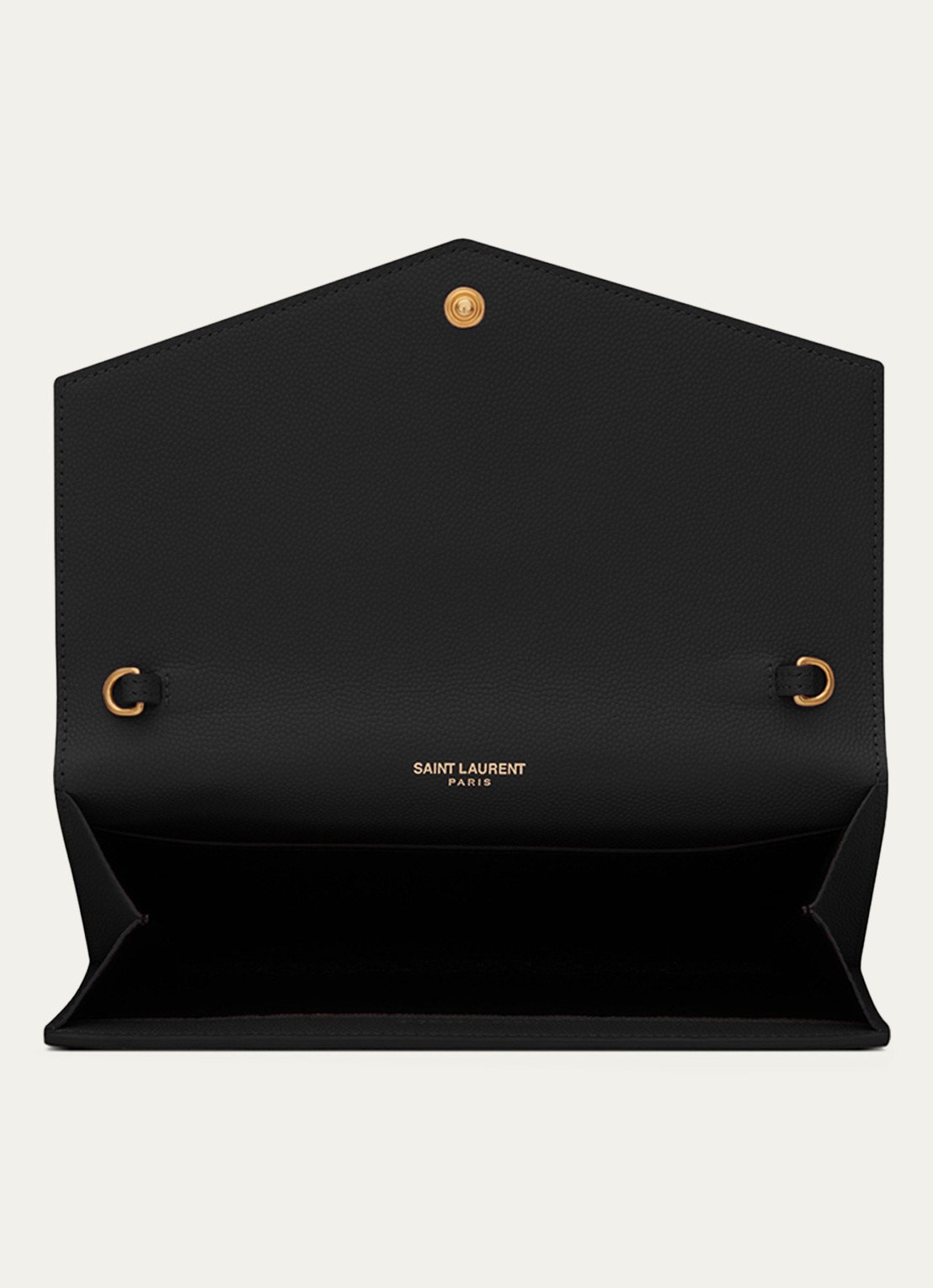 Saint Laurent Uptown portemonnee van kalfsleer met schouderband - detail 5 zwart