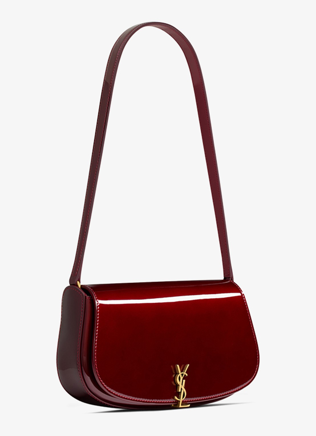 Saint Laurent Voltaire Mini schoudertas van lakleer - detail 5 bordeauxrood