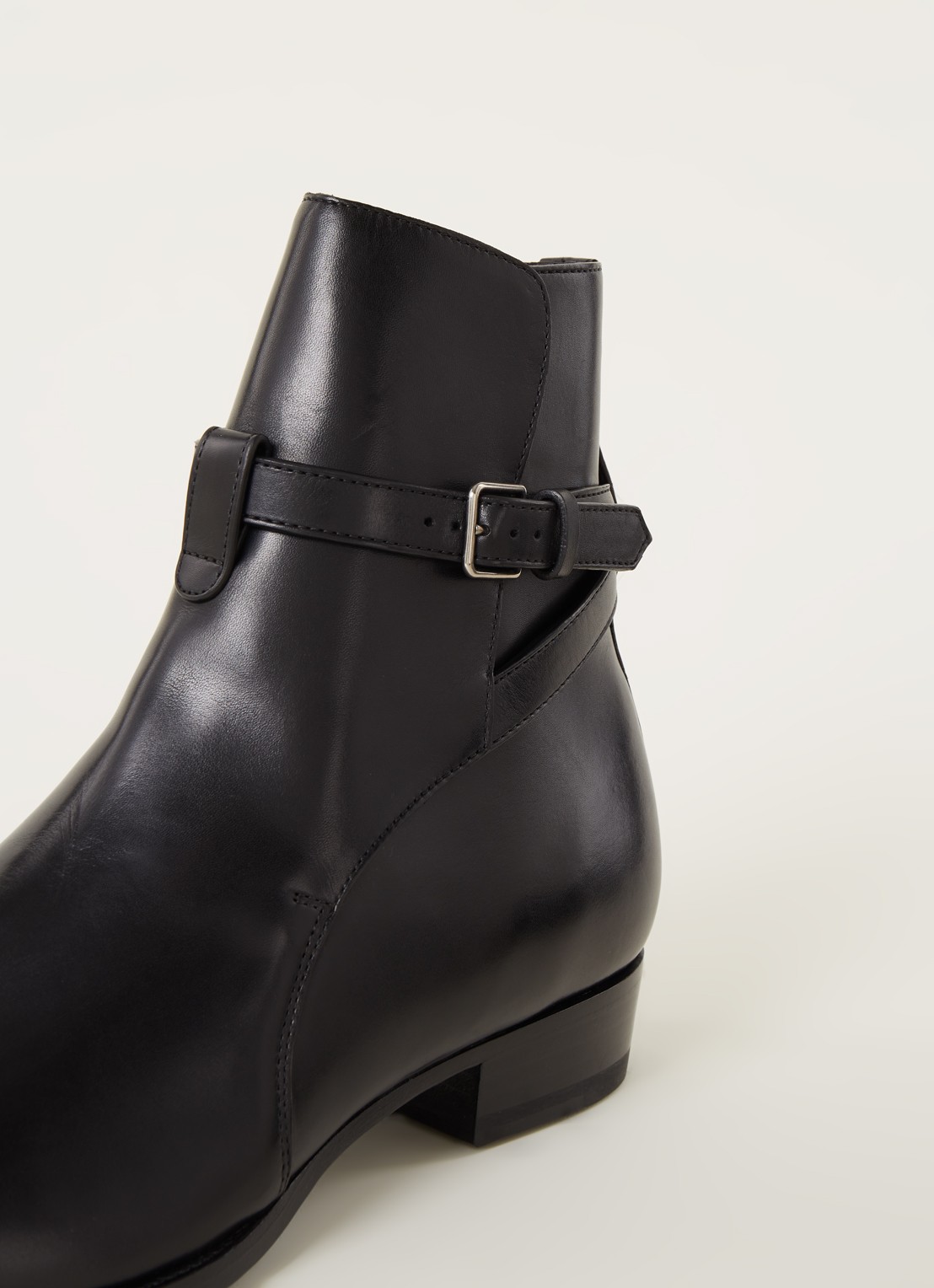 Saint Laurent Wyatt Jodhpur enkellaars van kalfsleer - detail 4 zwart