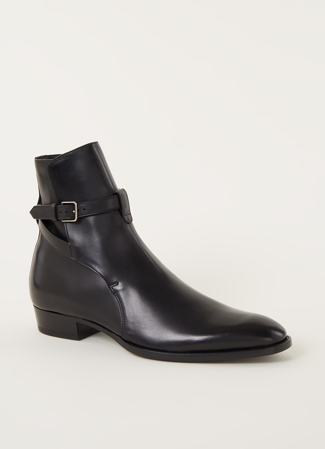 Saint Laurent Wyatt Jodhpur enkellaars van kalfsleer - voorkant 6 zwart