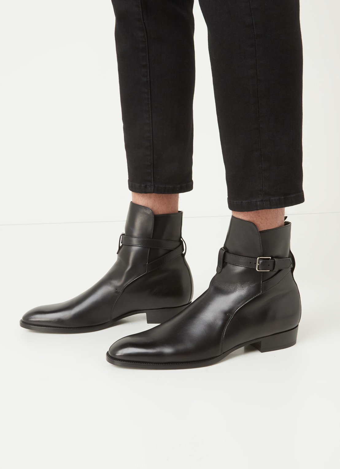 Saint Laurent Wyatt Jodhpur enkellaars van kalfsleer - voorkant 7 zwart