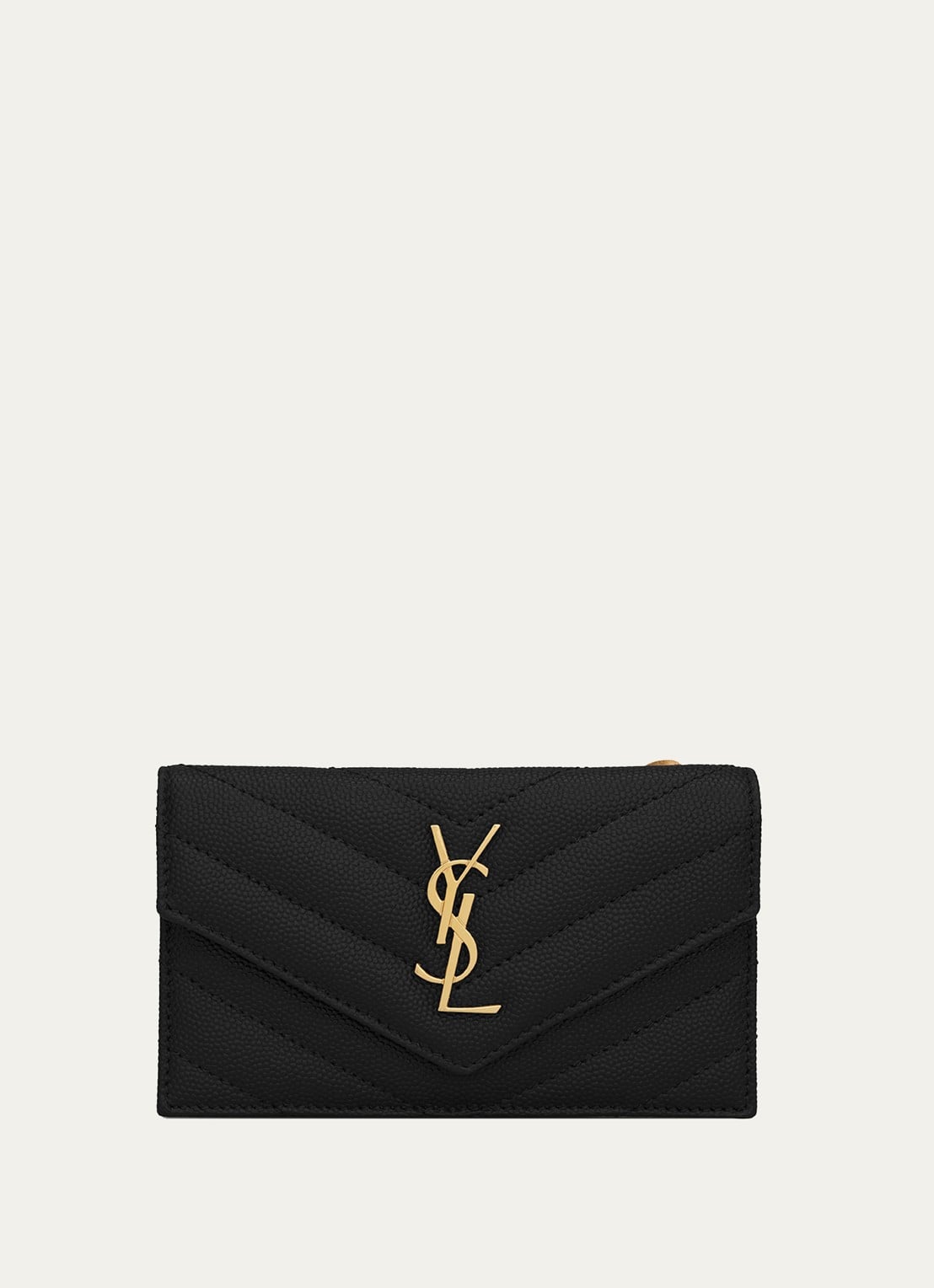 Saint Laurent Zip Fragments pasjeshouder van kalfsleer - voorkant zwart