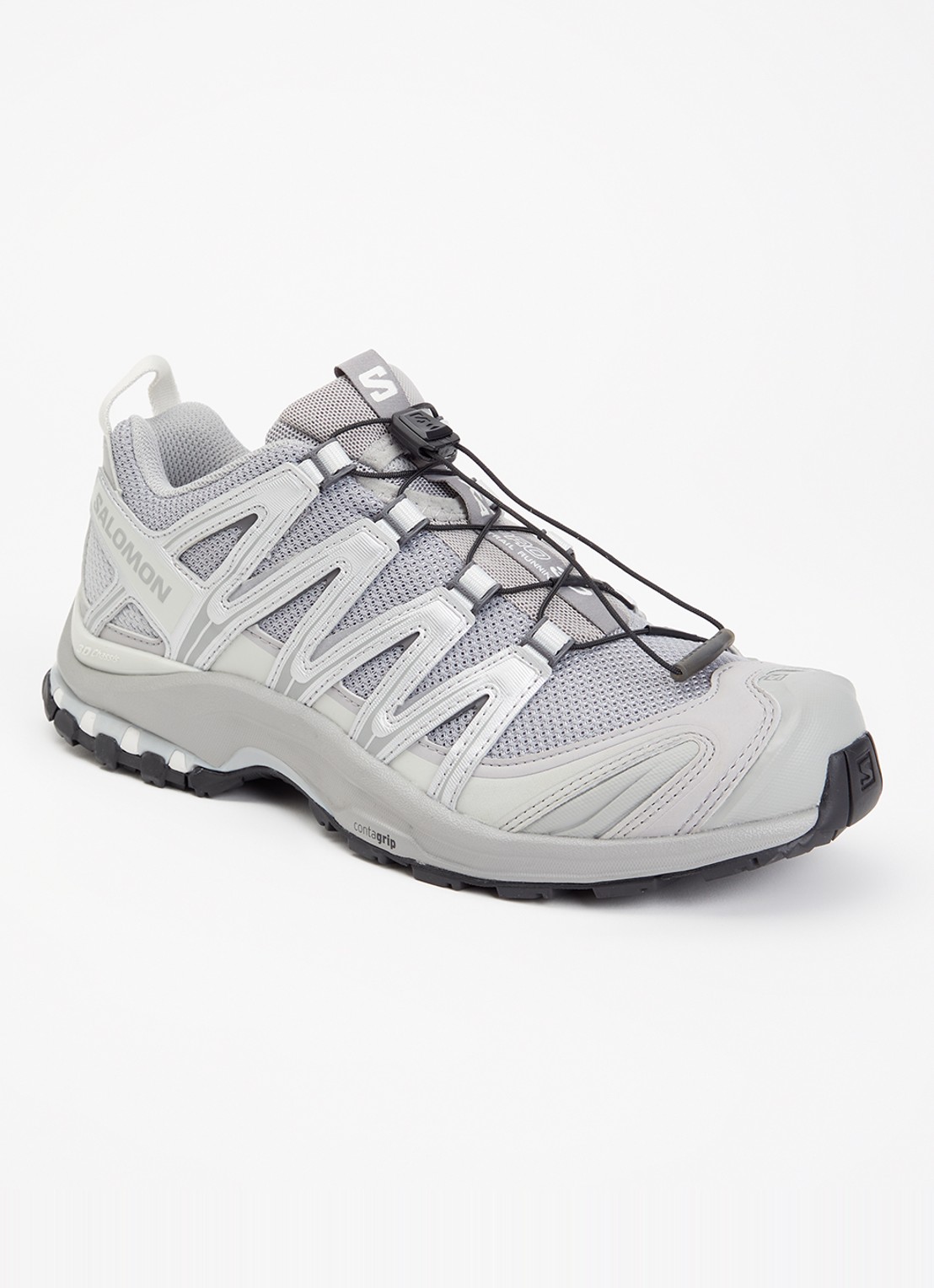 Salomon XA Pro 3D sneaker met details van mesh - voorkant 4 grijs