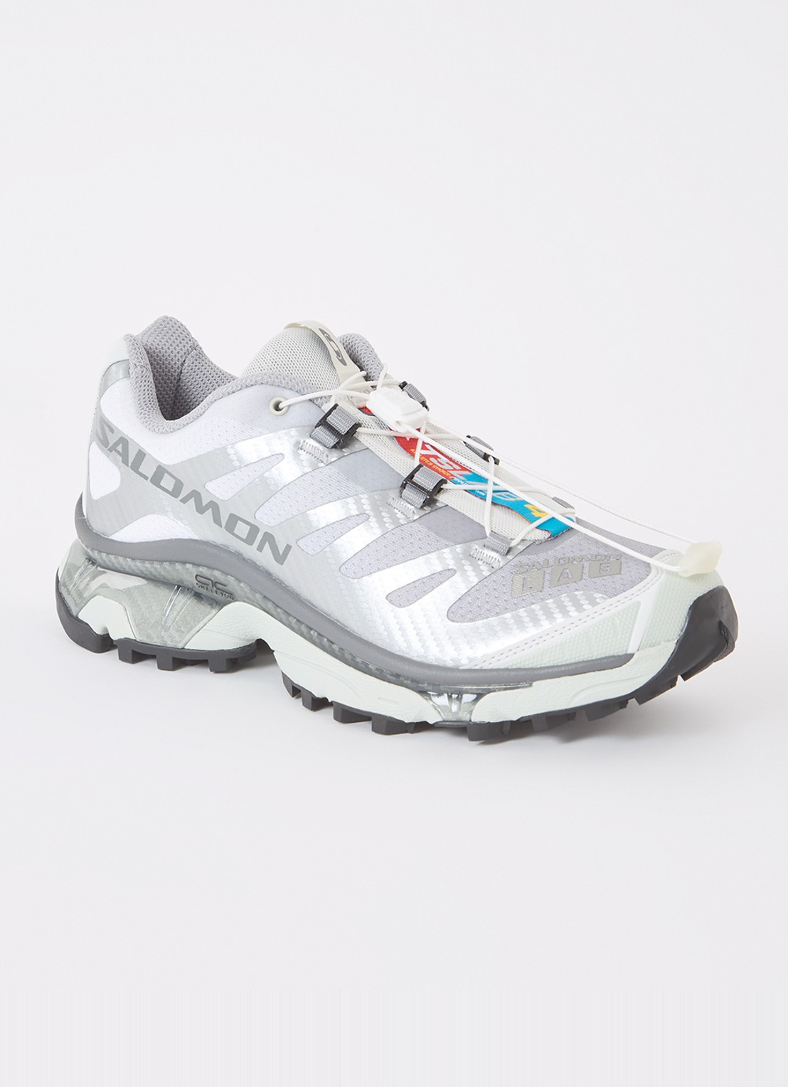 Salomon XT-4 OG sneaker met mesh details - voorkant 5 zilver