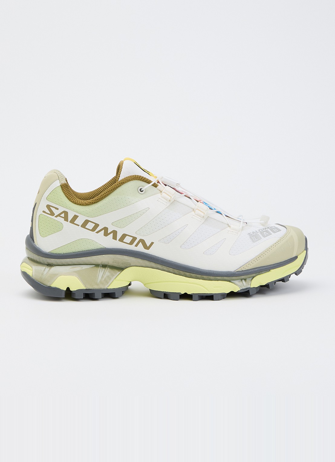 Salomon XT-4 OG sneaker met mesh details - voorkant lime