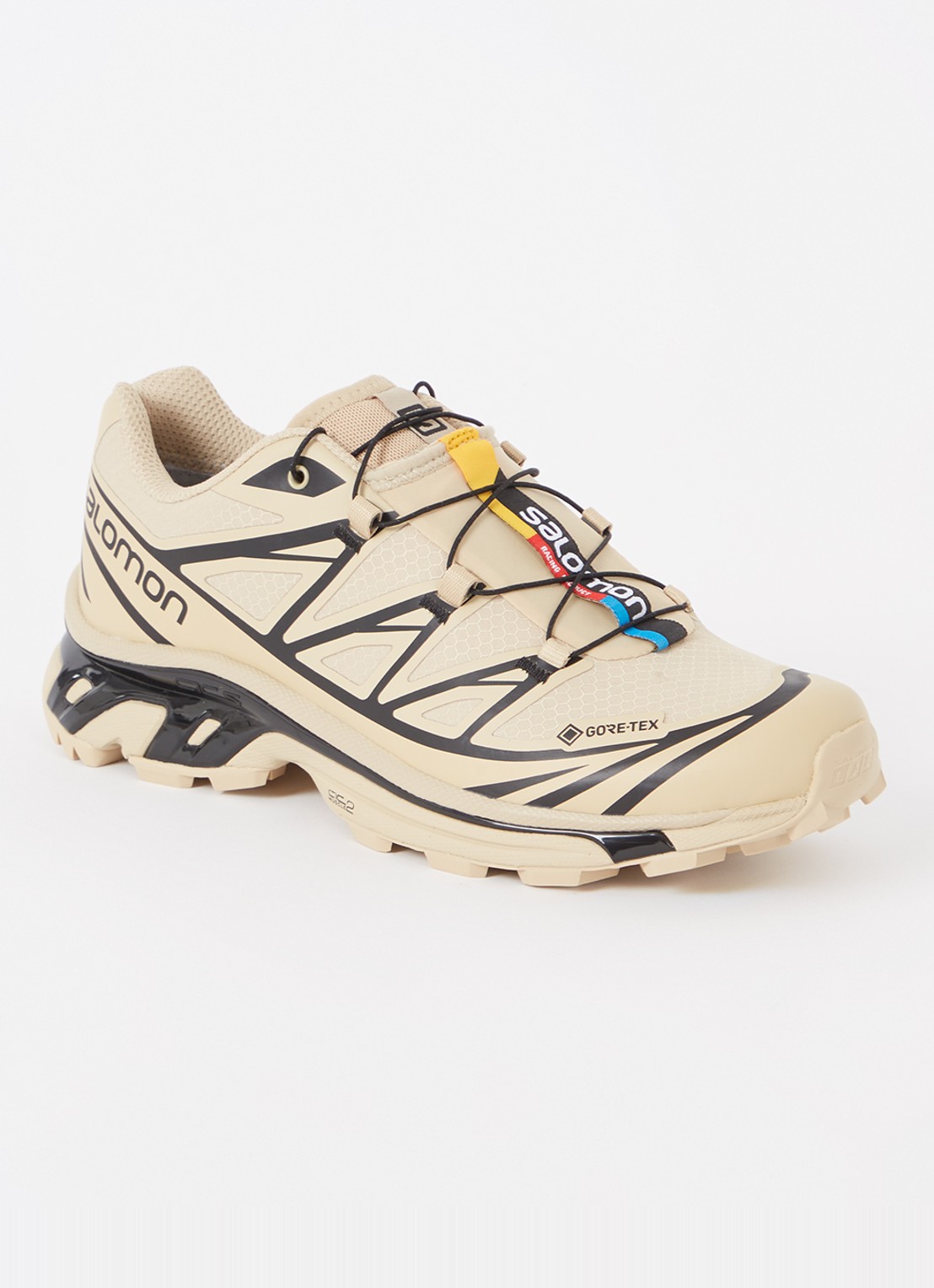 Salomon XT-6 Gore-Tex sneaker met mesh details - voorkant 5 donkerbeige