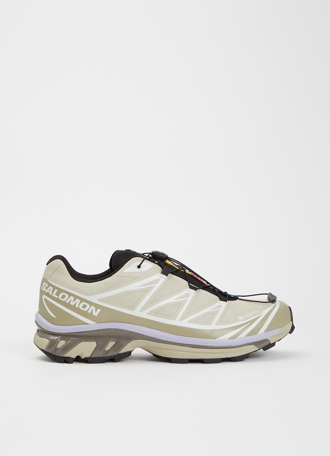 Salomon XT-6 Gore-Tex sneaker met mesh details - voorkant 4 khaki