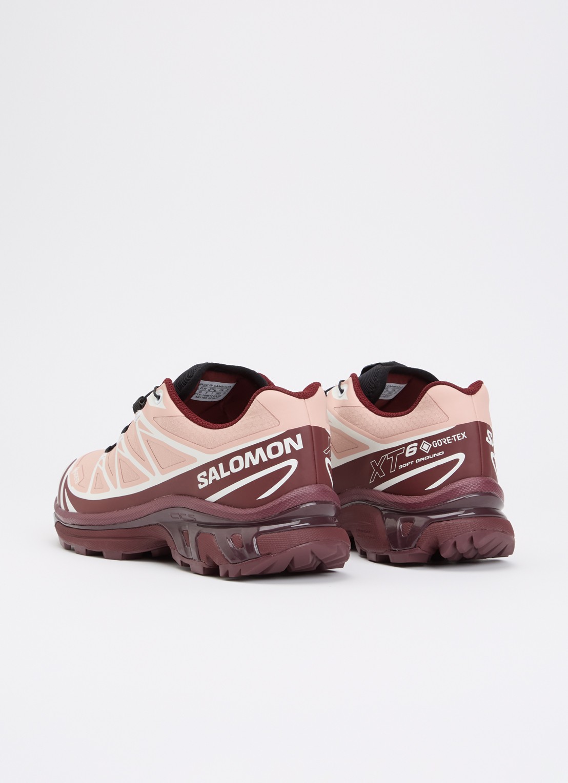Salomon XT-6 GTX sneaker met mesh details - achterkant 3 bordeauxrood