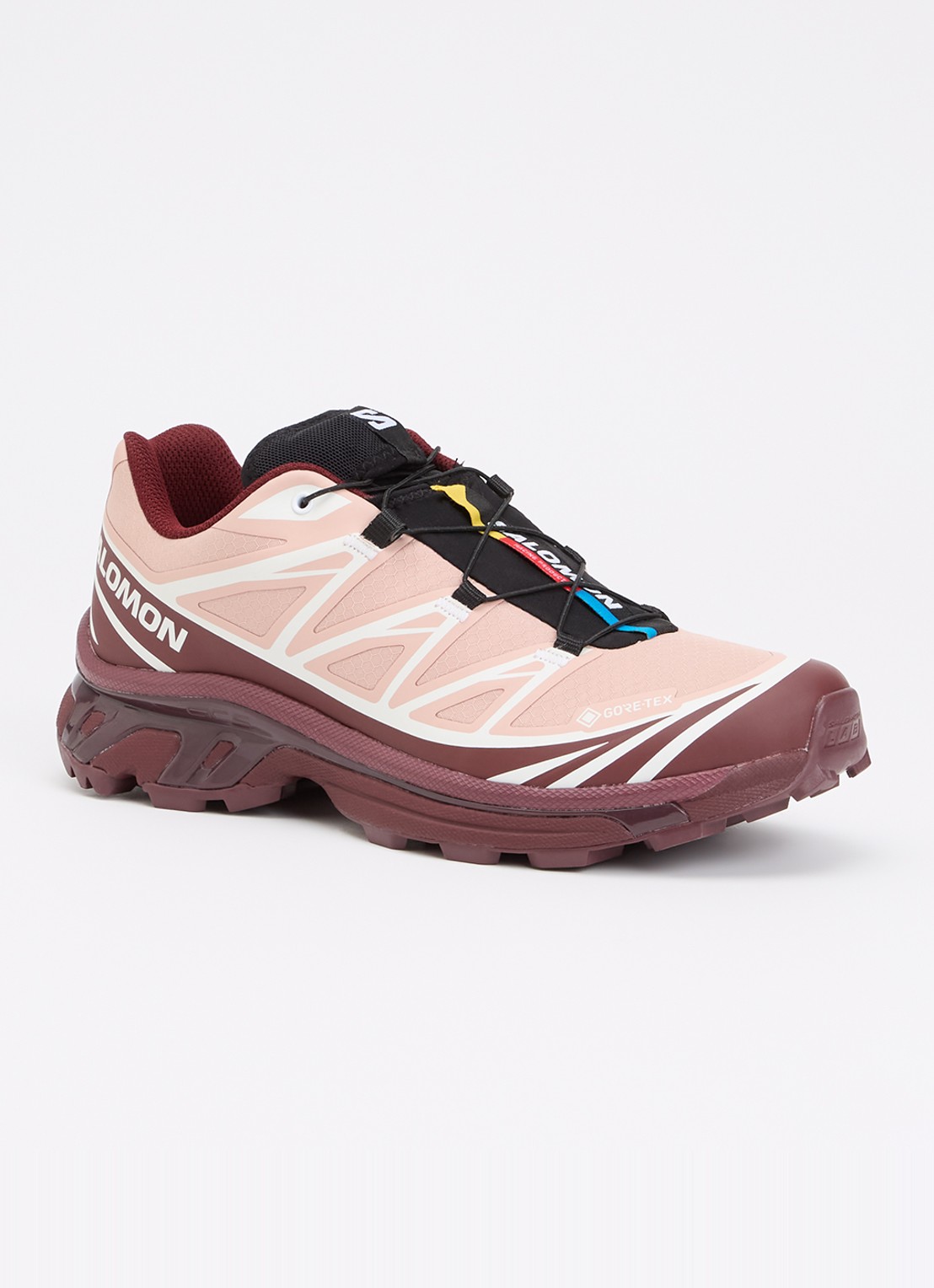Salomon XT-6 GTX sneaker met mesh details - voorkant bordeauxrood