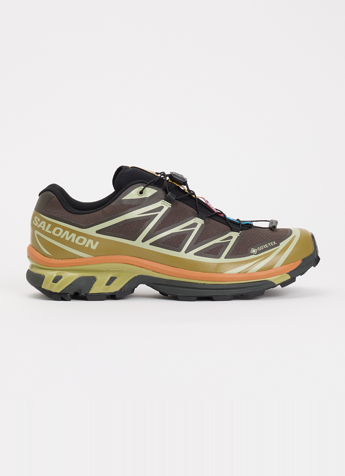Salomon XT-6 GTX sneaker met mesh details - voorkant bruin