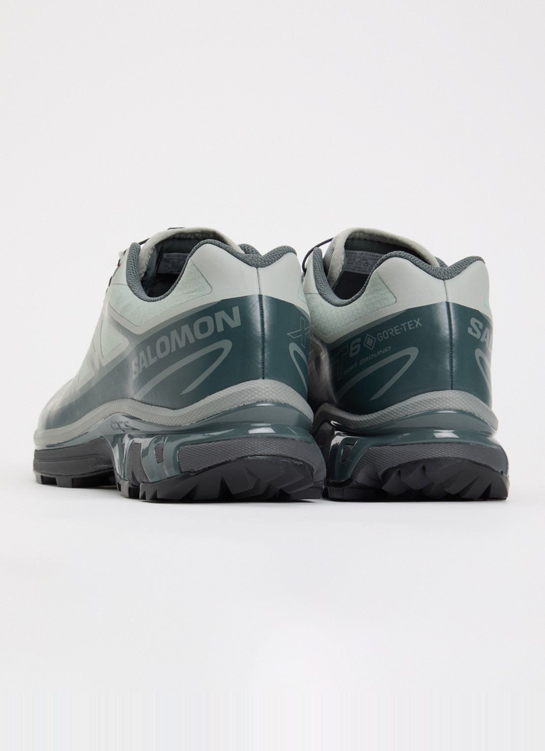 Salomon XT-6 GTX sneaker met mesh details - achterkant zeegroen