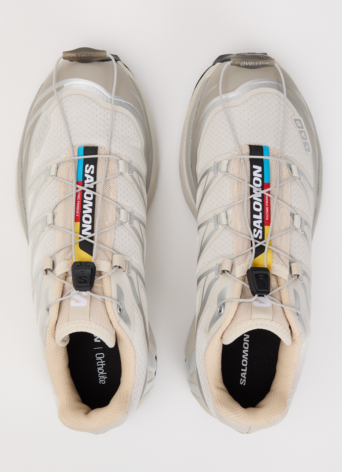 Salomon XT-6 sneaker met mesh details en metallic finish - detail 4 beige