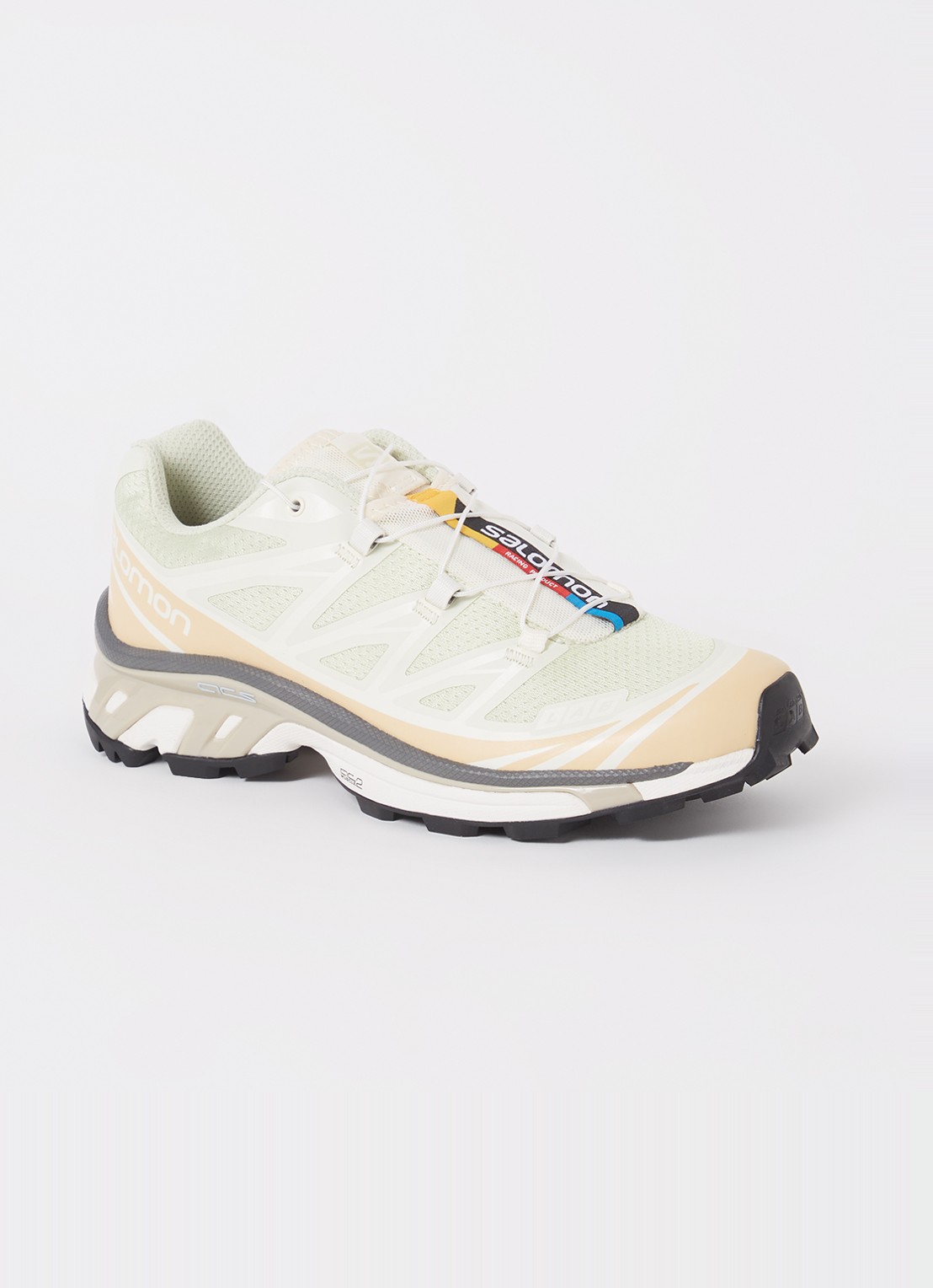Salomon XT-6 sneaker met mesh details  - voorkant lindegroen