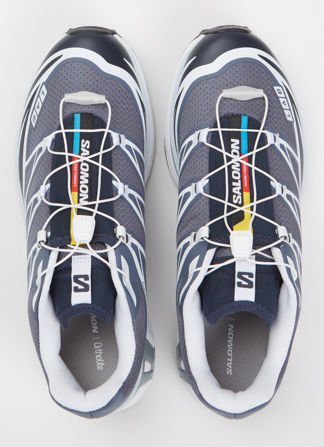 Salomon XT-6 sneaker met mesh details - detail 2 staalblauw