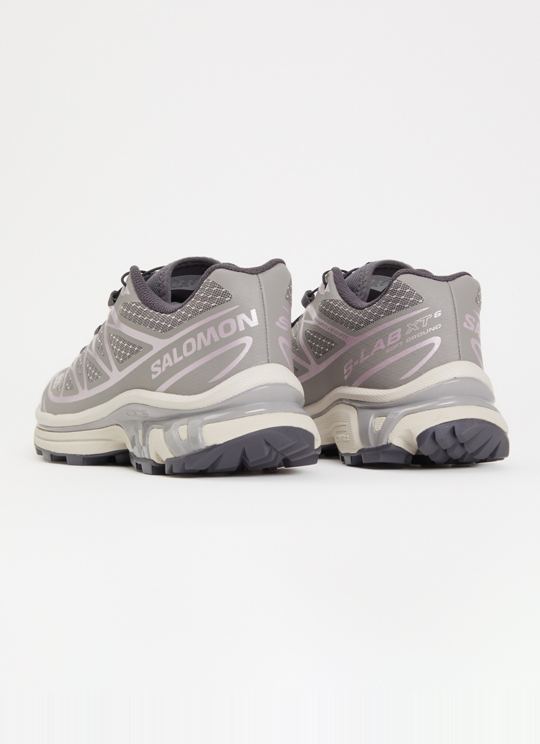 Salomon XT-6 Steel Streets sneaker met mesh en metallic details - achterkant 4 middengrijs