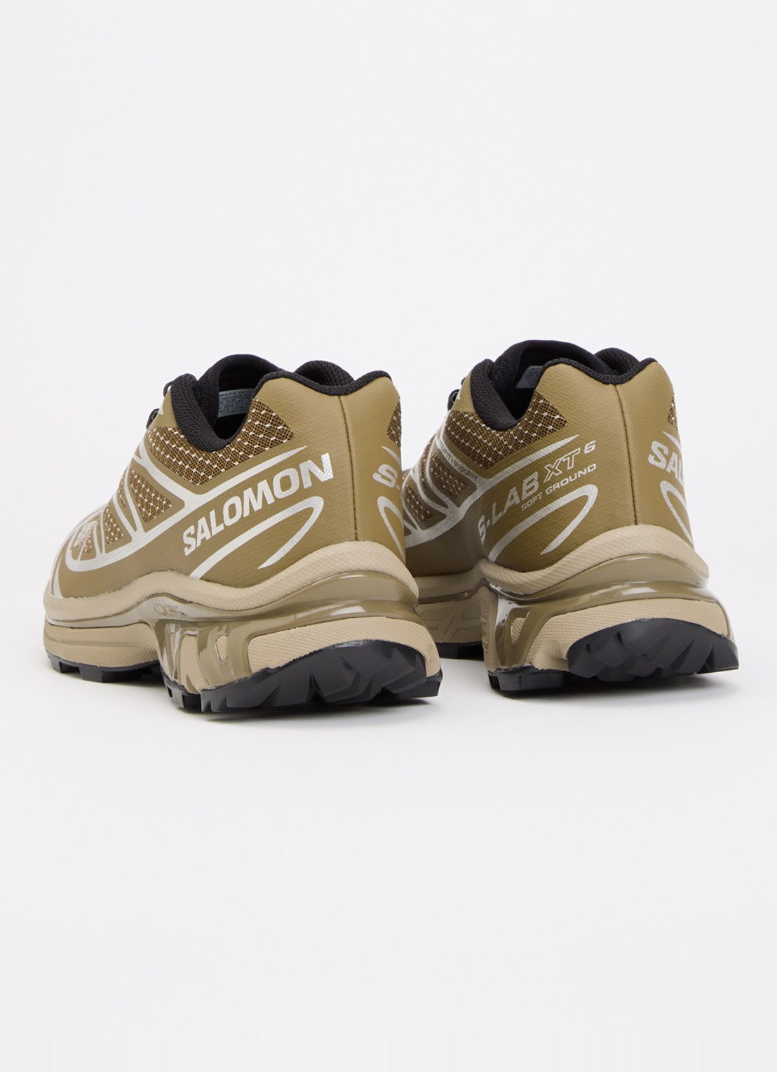 Salomon XT-6 Steel Streets sneaker van mesh met metallic details - achterkant zand