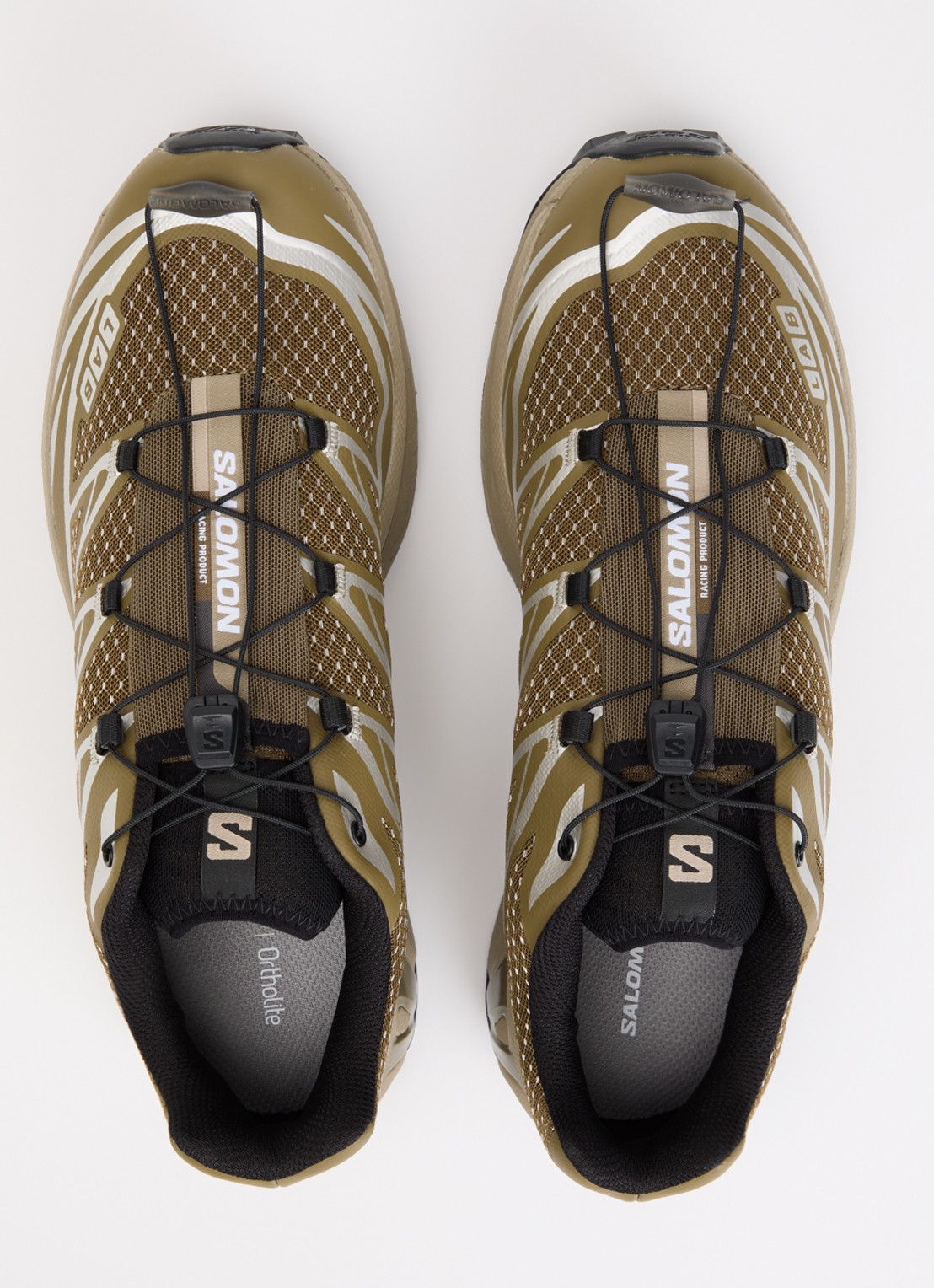 Salomon XT-6 Steel Streets sneaker van mesh met metallic details - detail 3 zand