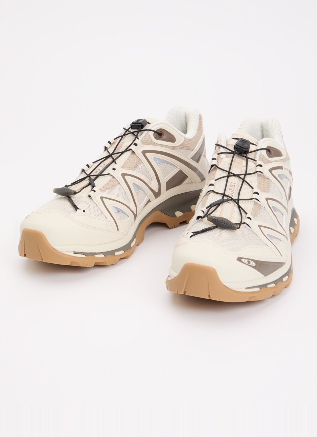 Salomon XT-Quest sneaker met mesh details - detail vanillegeel