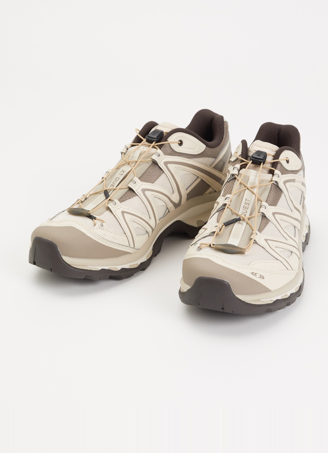 Salomon XT-Quest sneaker van mesh met logo - detail 3 beige