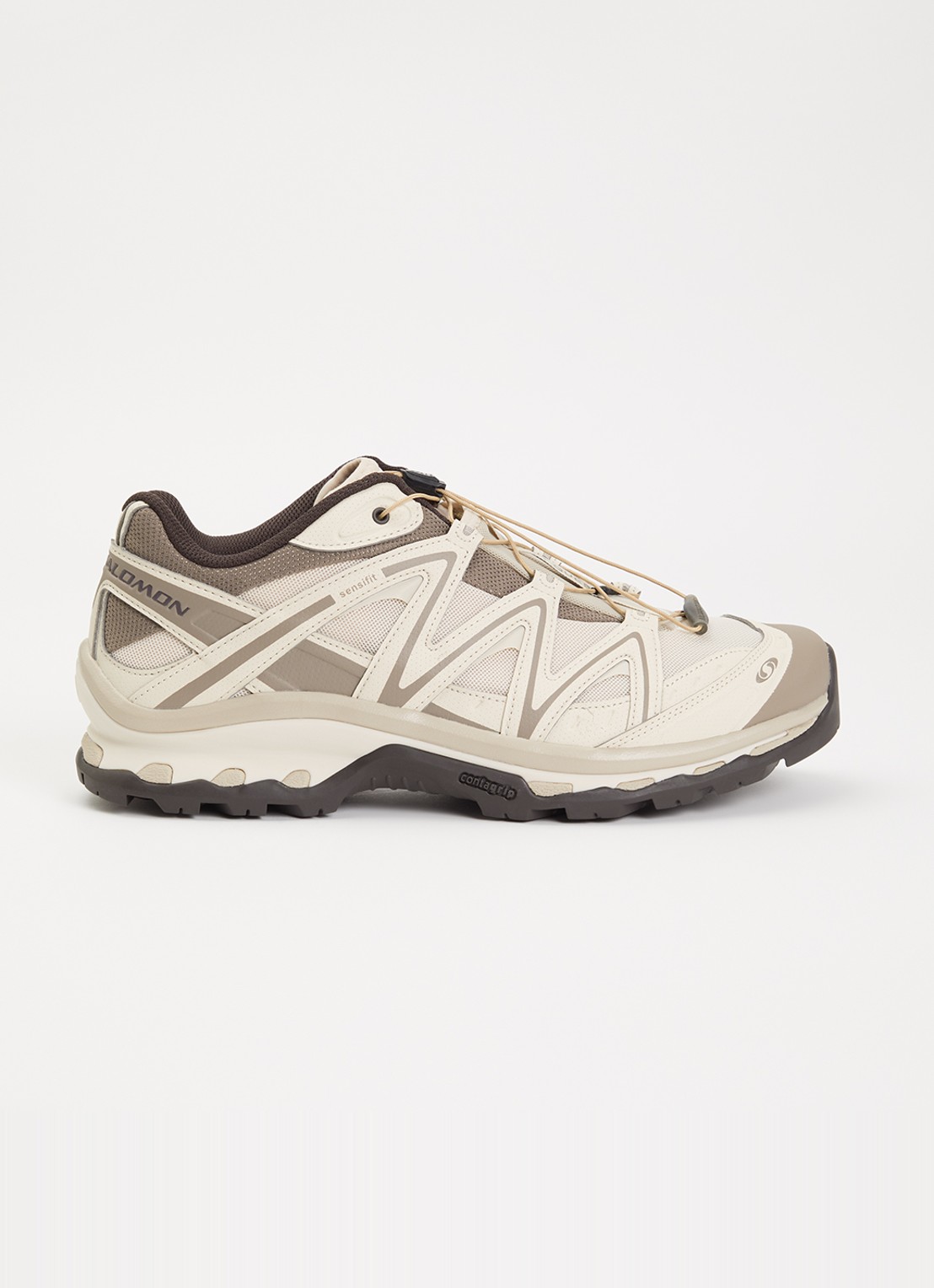 Salomon XT-Quest sneaker van mesh met logo - voorkant 2 beige
