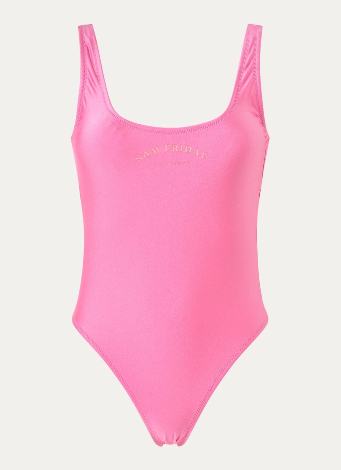 Sam Friday Aloha badpak met logo en metallic finish - voorkant 4 roze