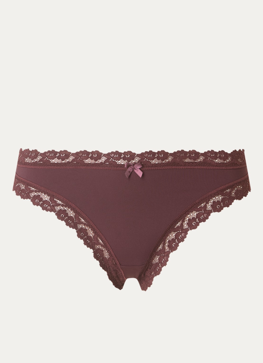 Sam Friday Chloe tanga met kant - voorkant 2 bordeauxrood