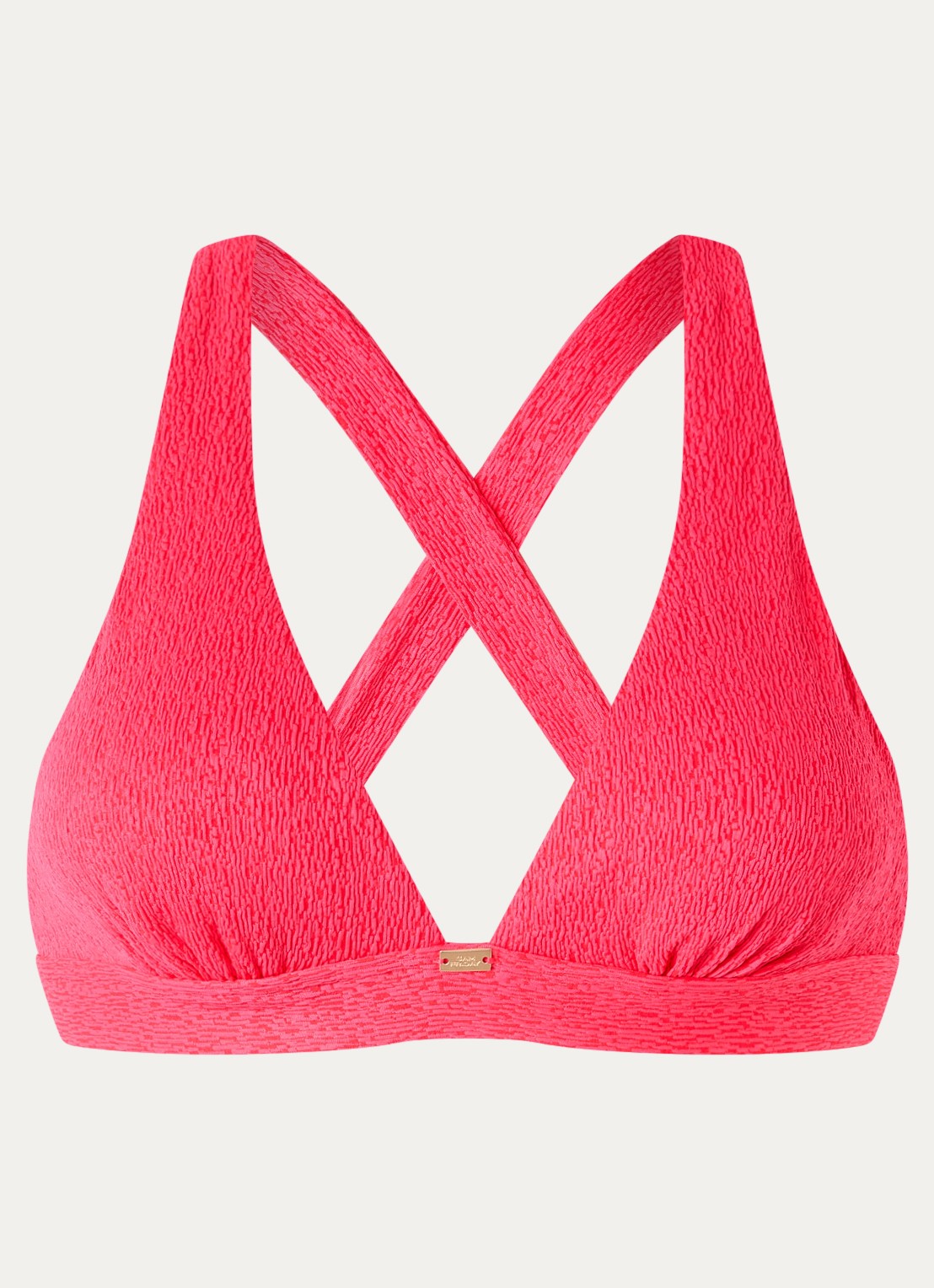 Sam Friday Coco halter bikinitop met gekruiste banden  - voorkant 3 neonroze