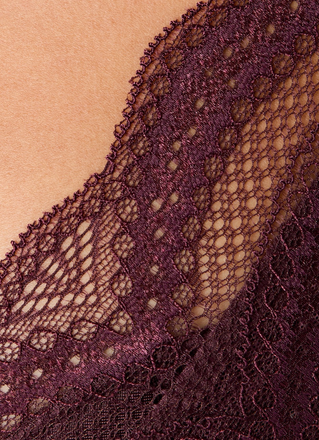 Sam Friday Ivy voorgevormde bh van kant  - detail 2 bordeauxrood