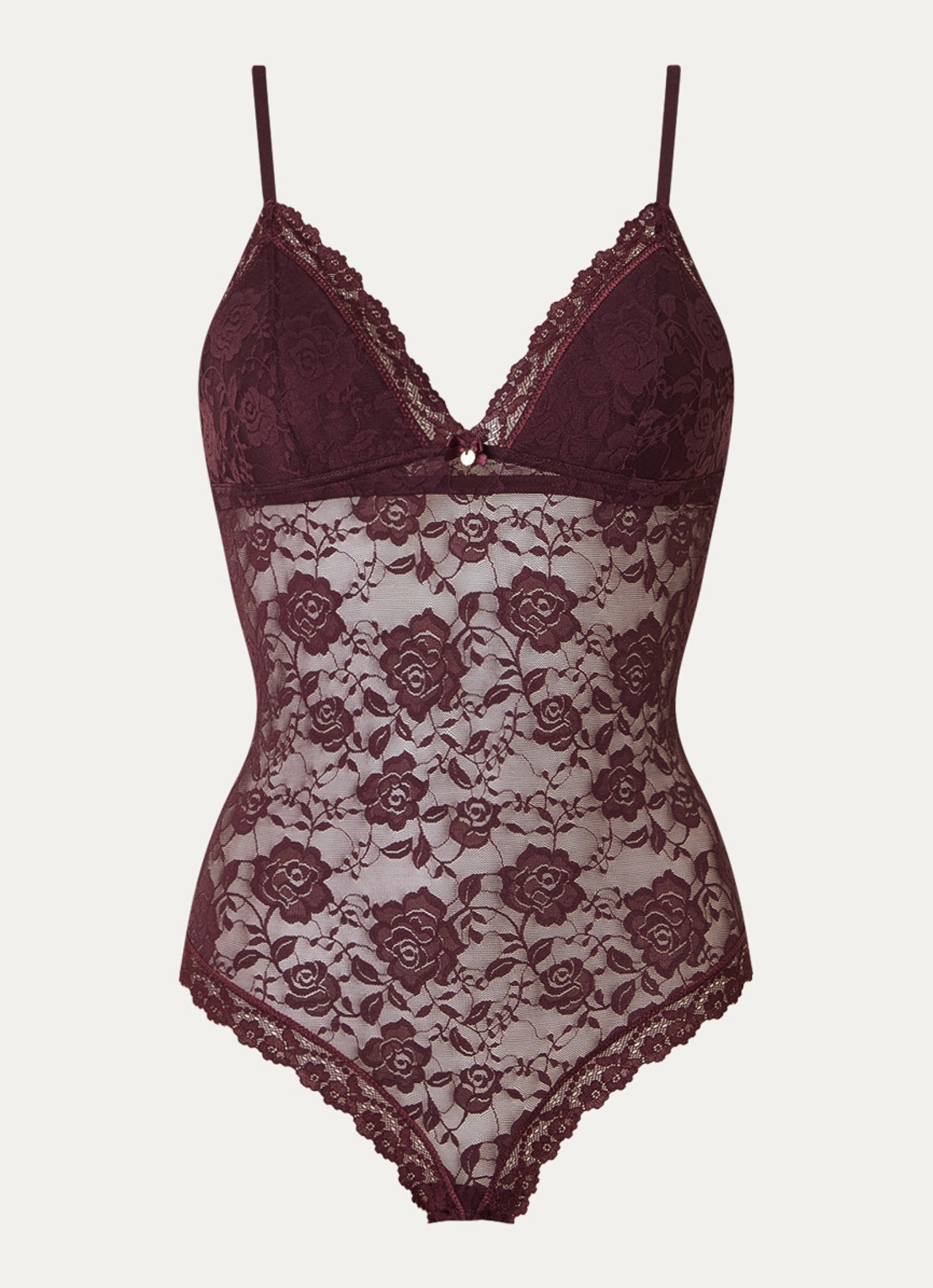 Sam Friday Lacey body van kant  - voorkant bordeauxrood