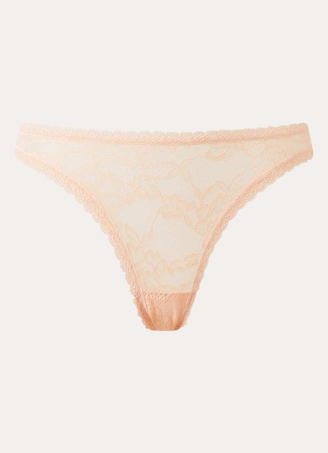 Sam Friday Lacey tanga van kant - voorkant 2 zalmroze