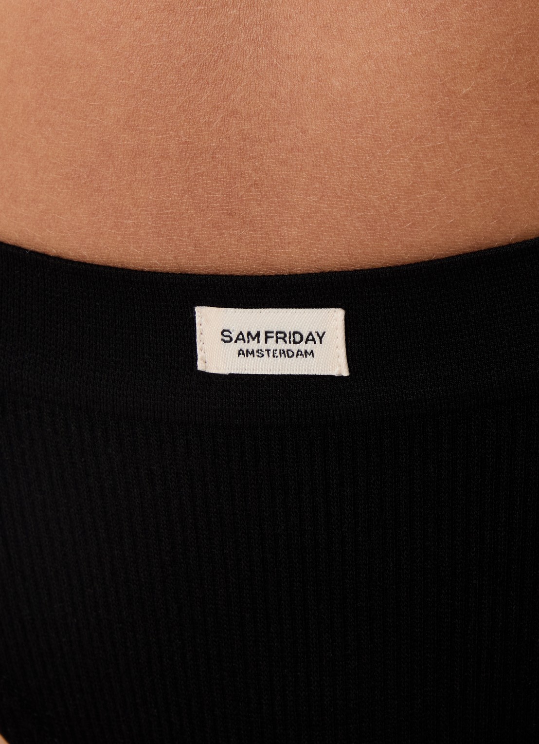 Sam Friday Lucy slip met ribstructuur - detail 4 zwart