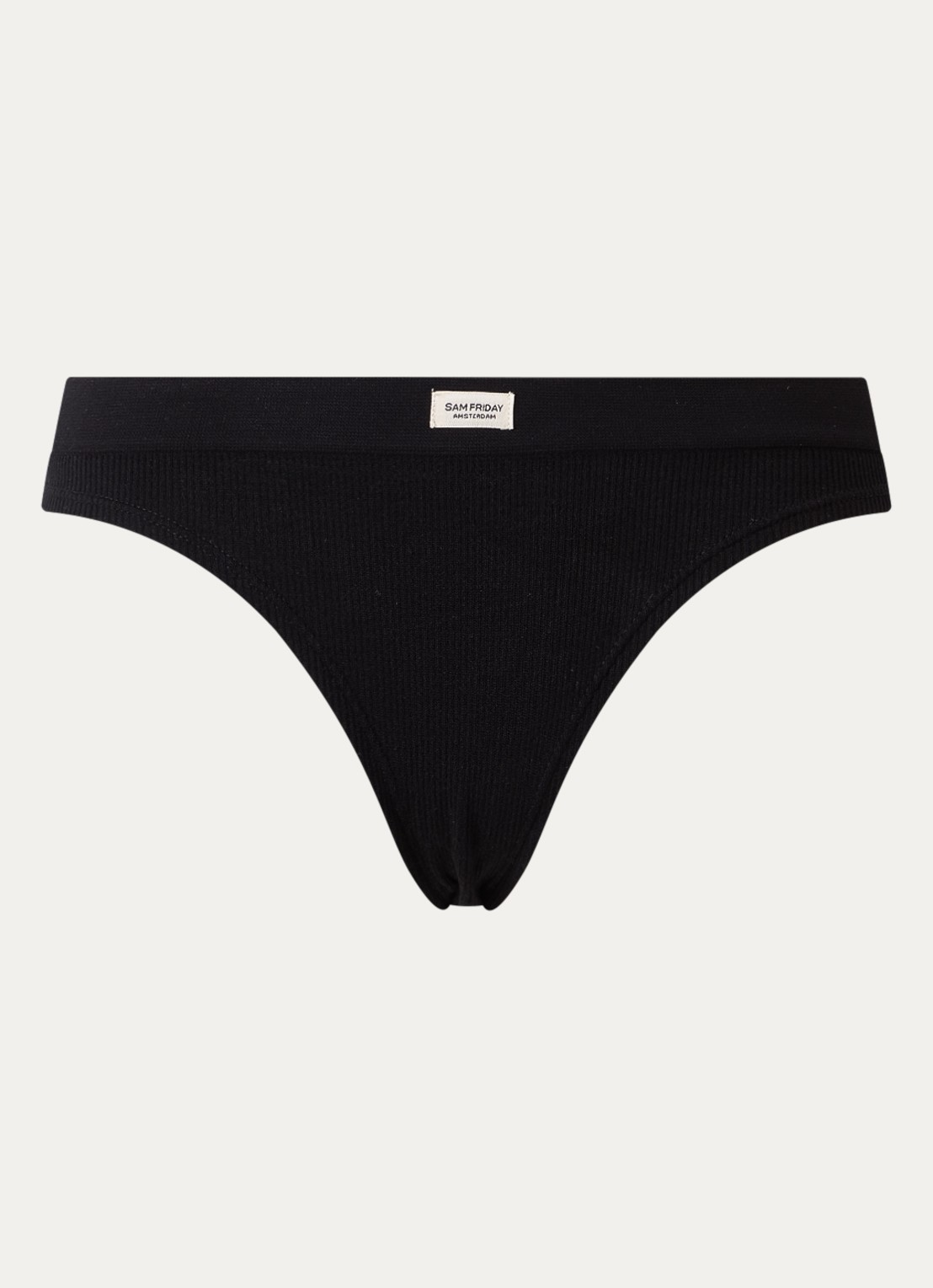Sam Friday Lucy slip met ribstructuur - voorkant zwart