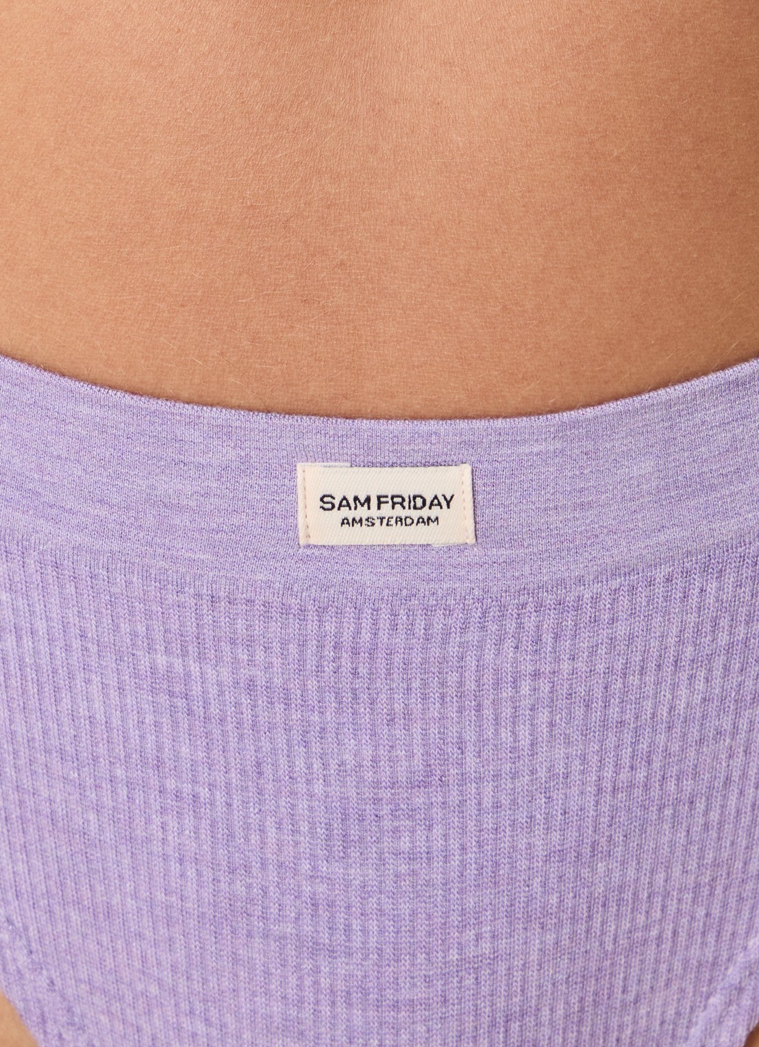 Sam Friday Lucy slip met ribstructuur - detail 4 violet