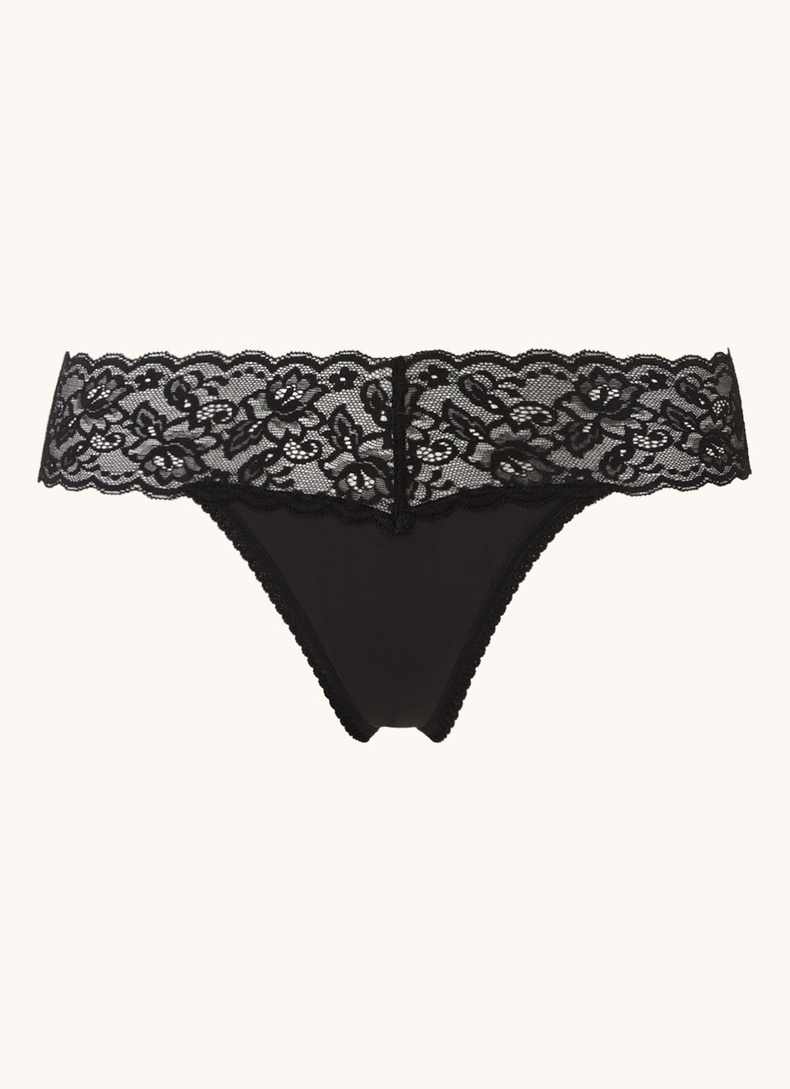 Sam Friday Pam string met kant - voorkant 2 zwart