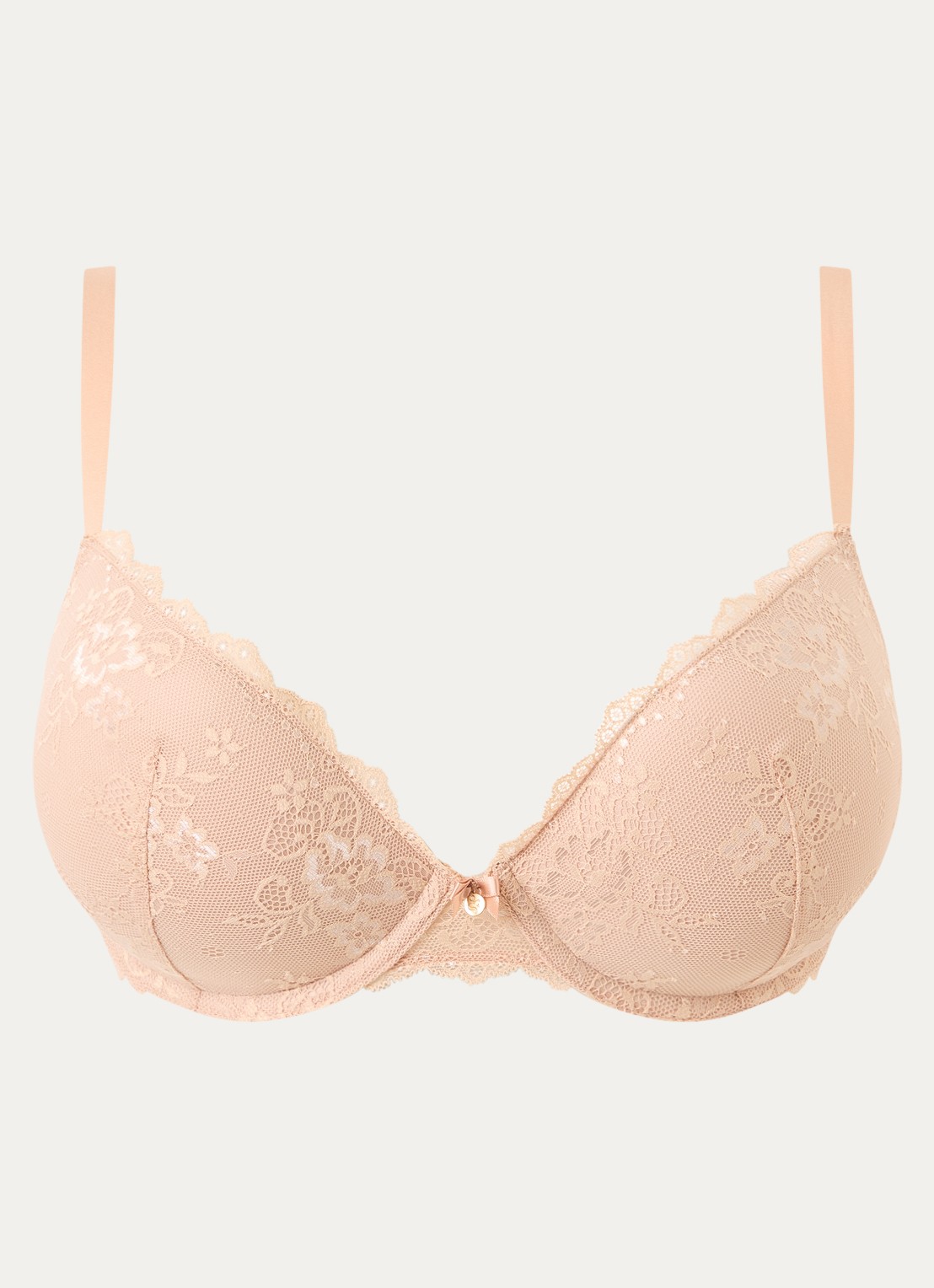 Sam Friday Polly push-up bh met overlay van kant - voorkant 2 camel