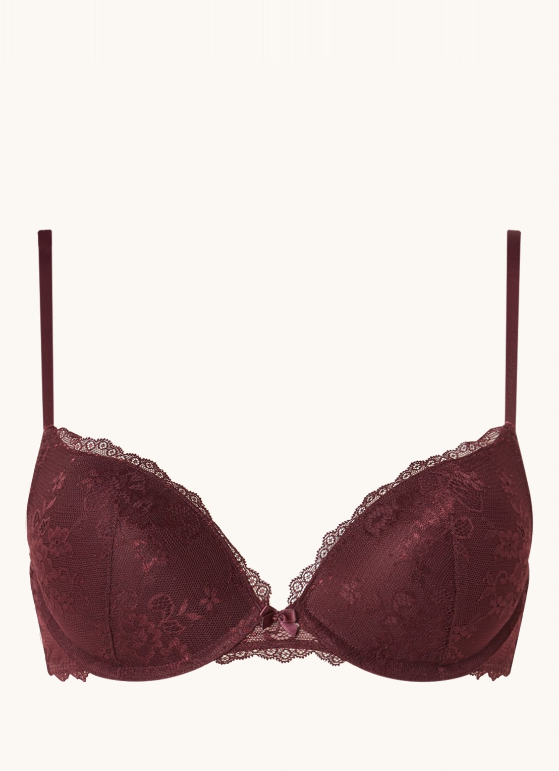 Sam Friday Polly push-up bh van kant - voorkant roodbruin