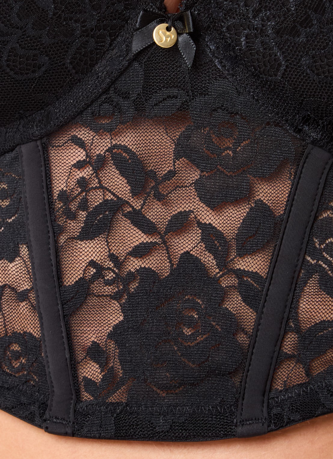 Sam Friday Polly push up bustier van kant  - detail 5 zwart