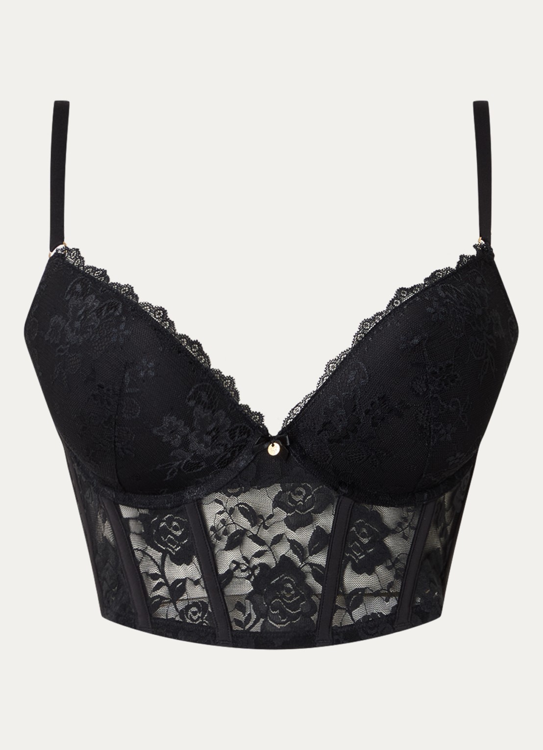 Sam Friday Polly push up bustier van kant  - voorkant zwart