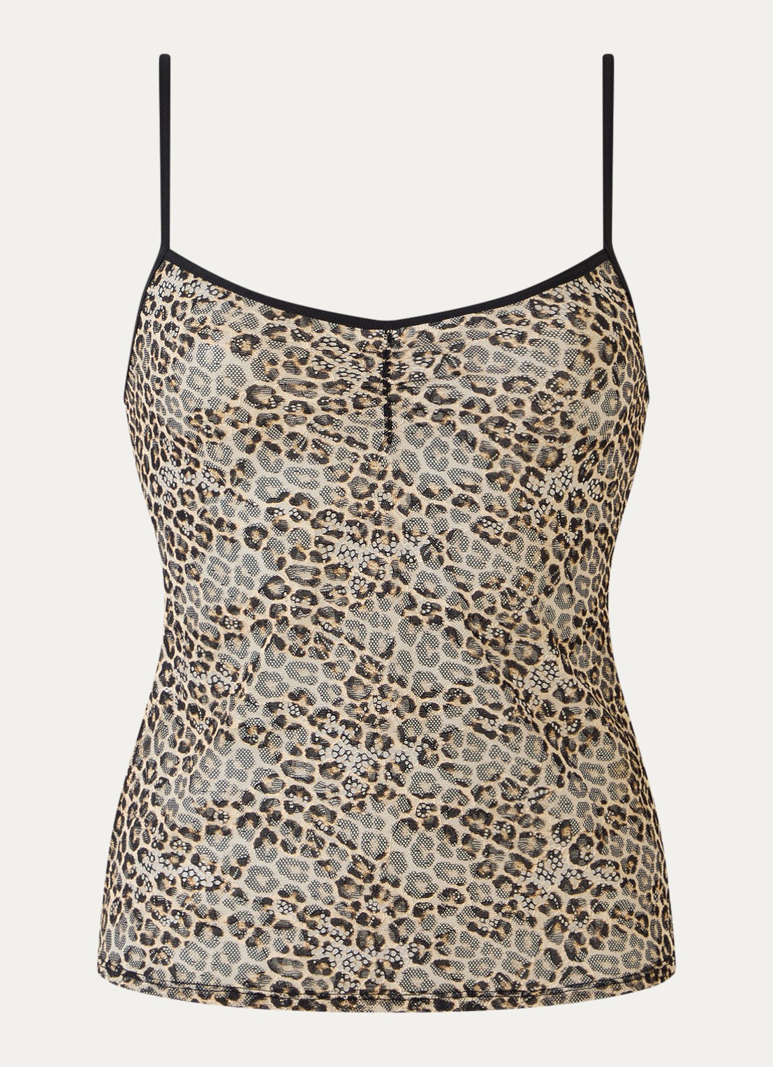 Sam Friday Singlet van kant met panterprint - voorkant 3 beige