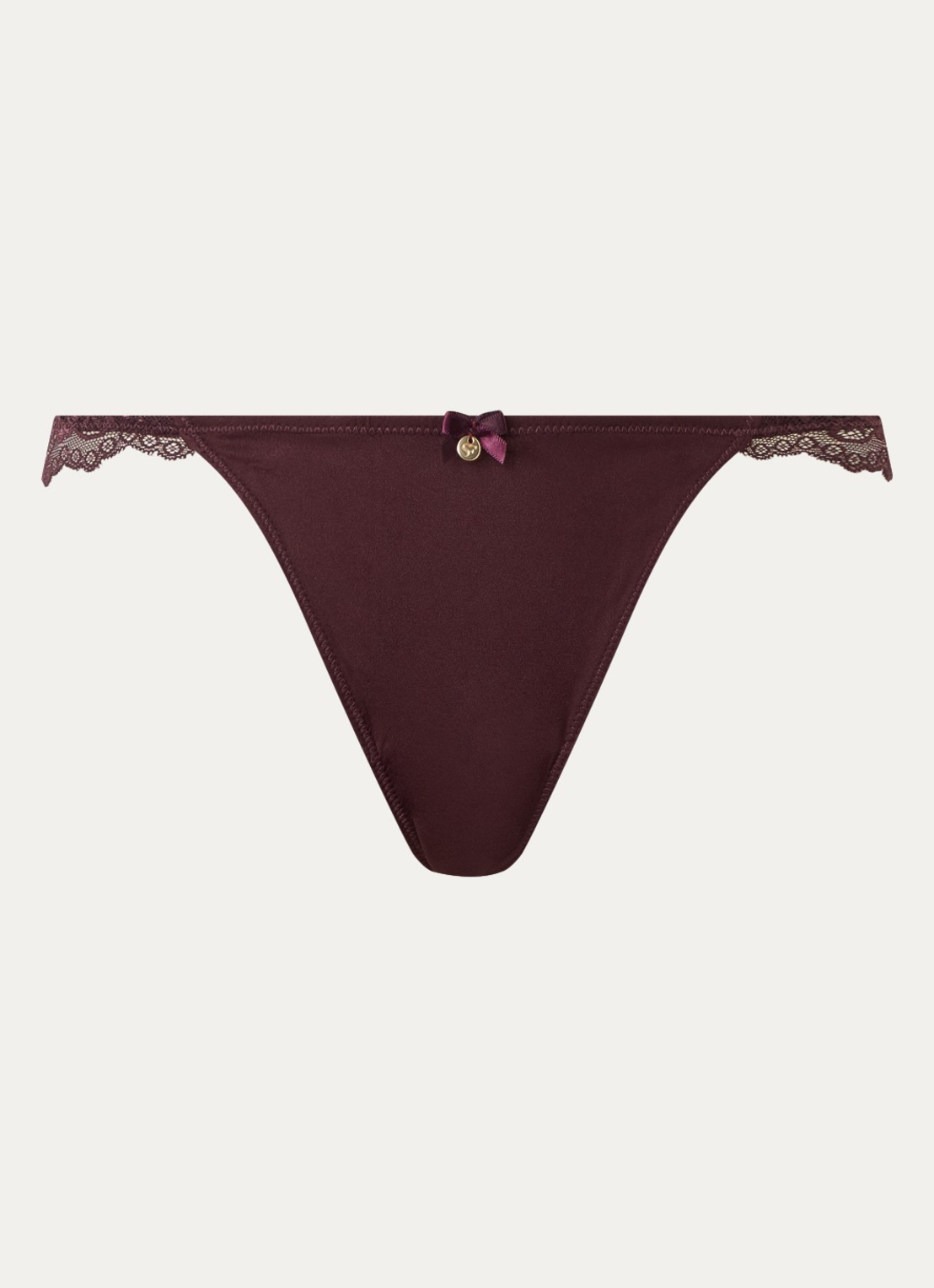 Sam Friday Tia tanga met kant  - voorkant bordeauxrood