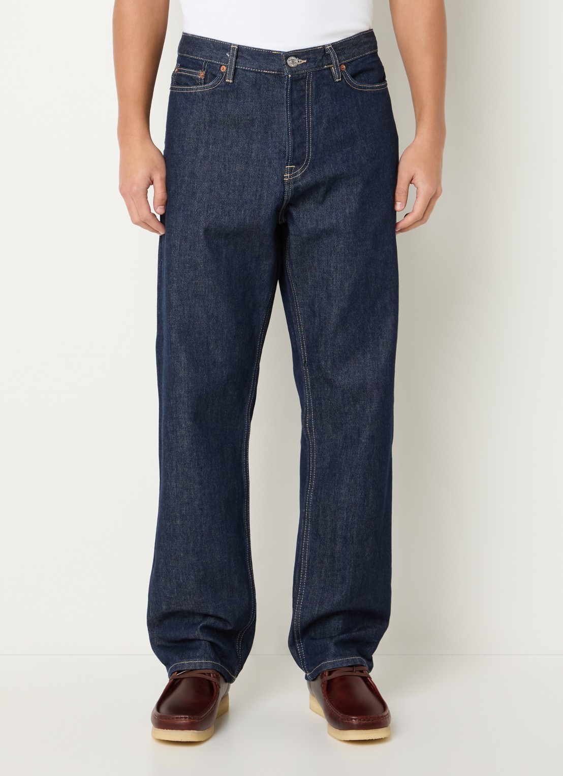 SAMSØE SAMSØE Addie loose fit jeans met donkere wassing - detail indigo