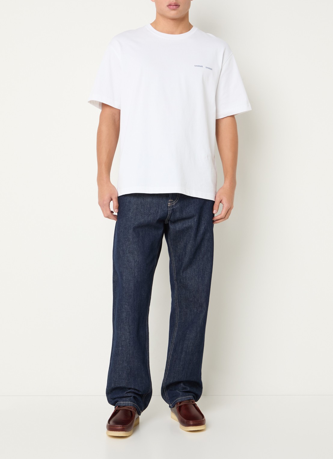 SAMSØE SAMSØE Addie loose fit jeans met donkere wassing - voorkant 4 indigo