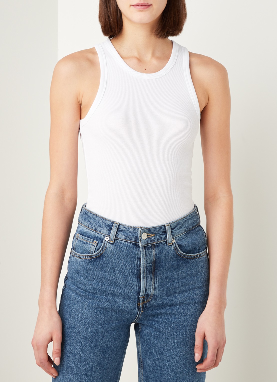 SAMSØE SAMSØE Alexo tanktop met ronde hals - detail 4 wit