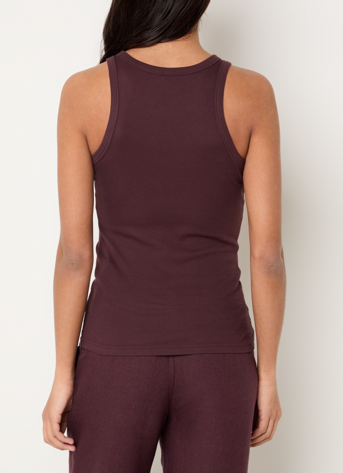 SAMSØE SAMSØE Alexo tanktop van katoen - achterkant 4 aubergine