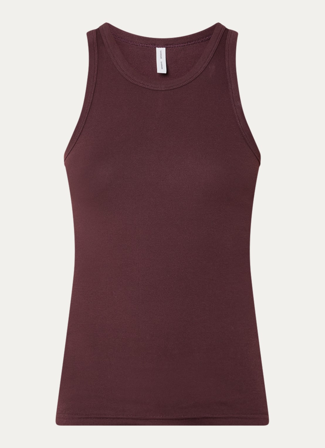 SAMSØE SAMSØE Alexo tanktop van katoen - voorkant 2 aubergine