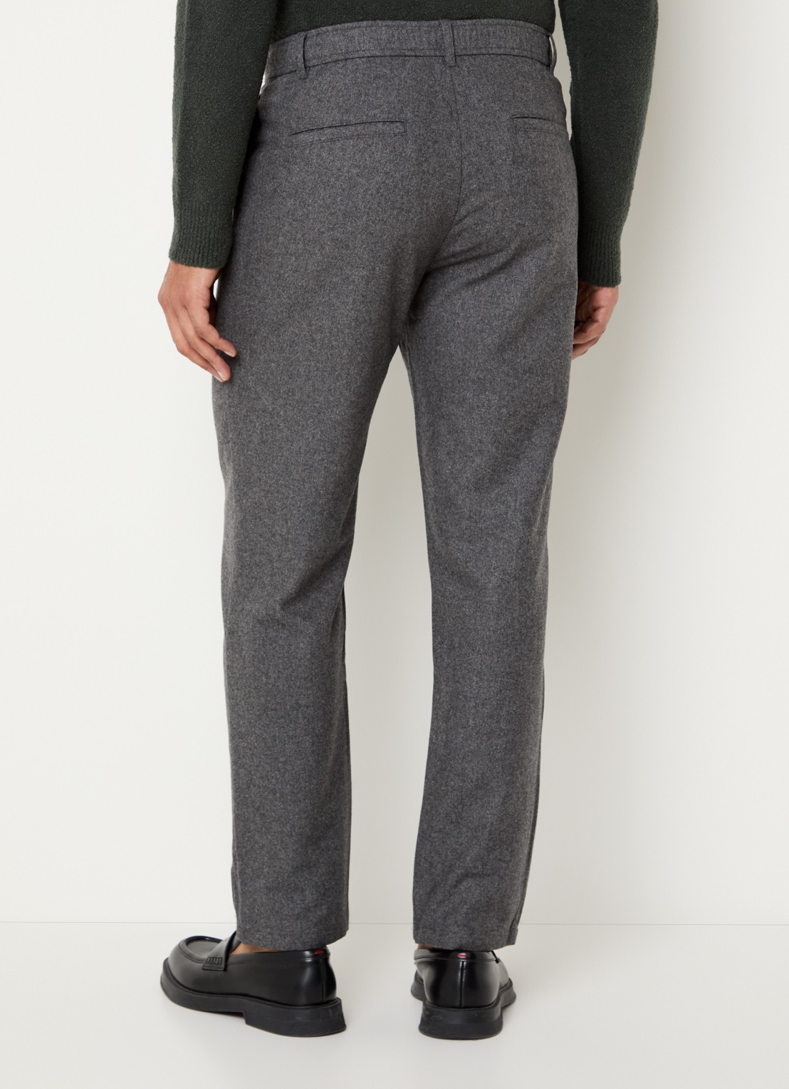 SAMSØE SAMSØE Bertil slim fit pantalon in wolblend - achterkant 3 grijsmele