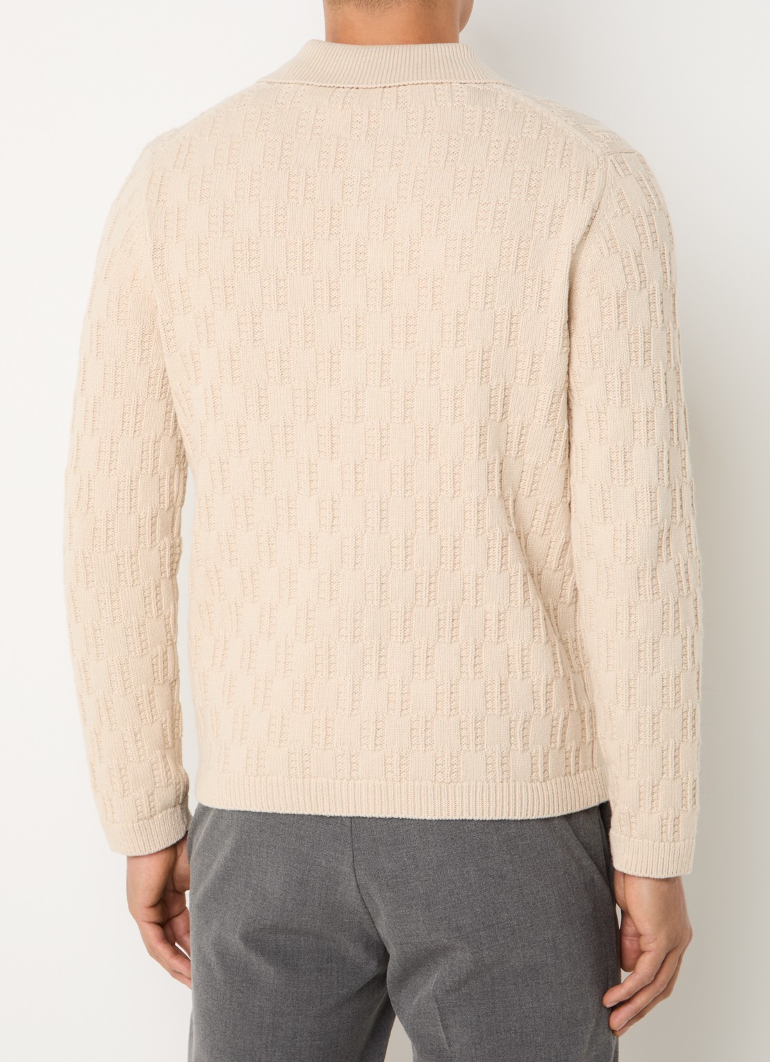 SAMSØE SAMSØE Brodie grofgebreid vest in wolblend - achterkant 4 beige